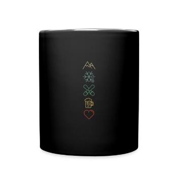Ski love winter mountains alps slope skiing - Full Colour Mug - black - Front