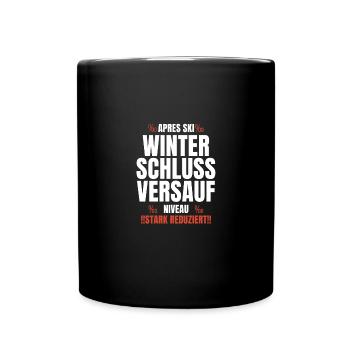 Apre Ski Party Promille Winter Saufen - Tasse einfarbig - Schwarz - Vorne