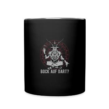 Bock auf Dart Pfeile Witziges Dart - Tasse einfarbig - Schwarz - Vorne