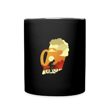 Fahrrad Berge Wald Liebe MTB Mountainbike - Tasse einfarbig - Schwarz - Vorne