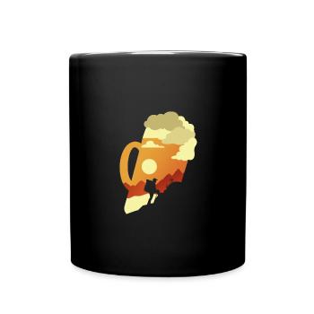 Hiking and beer mountains home vacation hiking - Full Colour Mug - black - Front