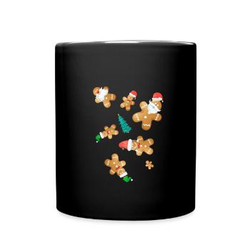Gingerbread,Christmas,Sweets,Gingerbread Men - Full Colour Mug - black - Front