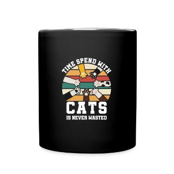 Cat saying funny - Full Colour Mug - black - Front