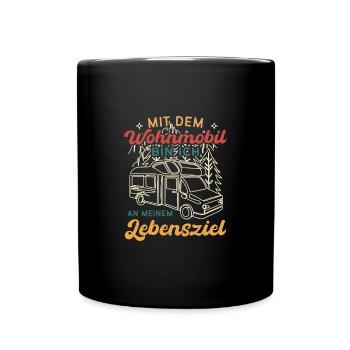Womo Spruch Camping - Tasse einfarbig - Schwarz - Vorne