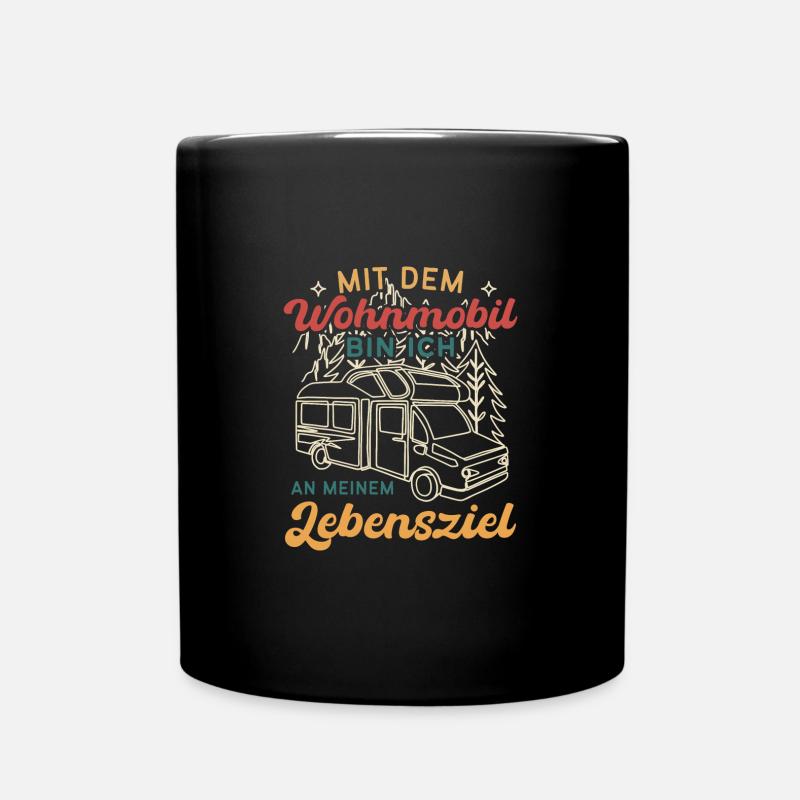 Womo Spruch Camping - Tasse einfarbig - Schwarz