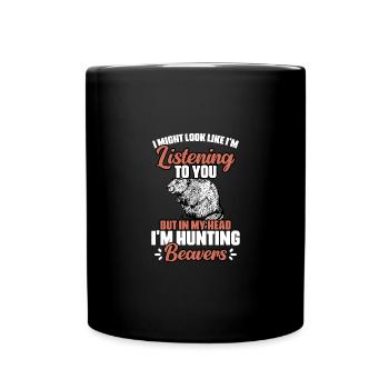 I Might Look Like I'm Listening To You Funny - Full Colour Mug - black - Front