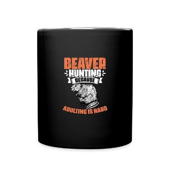 Chasse au castor Drôle Adulte Piégeage du castor - Mug uni - noir - Devant