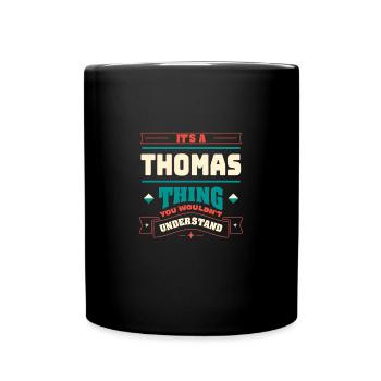 C’est une chose de Thomas, le nom de famille -Matching Fa - Mug uni - noir - Devant