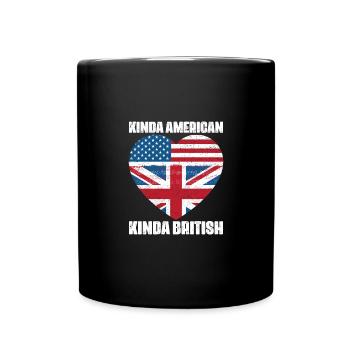 Kinda American Kinda British Cool Half American - Tasse einfarbig - Schwarz - Vorne