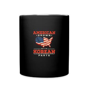 Amerikaner wachsen mit koreanischen Teilen patriot - Tasse einfarbig - Schwarz - Vorne