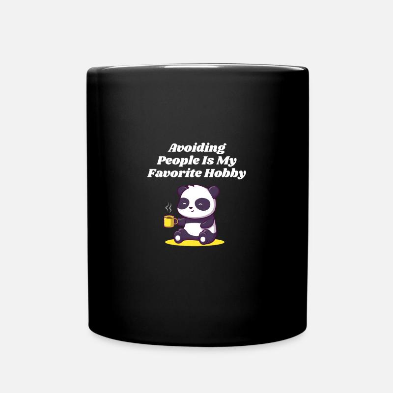 Avoiding people is my hobby funny introv - Full Colour Mug - black