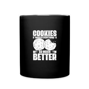Les biscuits rendent tout meilleur Mangeur de biscuits drôle - Mug uni - noir - Devant