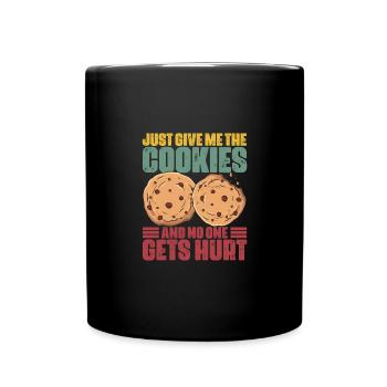 Just Give Me The Retro Cookies For The Cookie - Full Colour Mug - black - Front