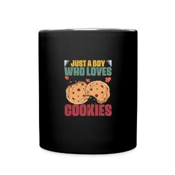 Just A Boy Who Loves Retro Cookies A Cookie Fan - Tasse einfarbig - Schwarz - Vorne