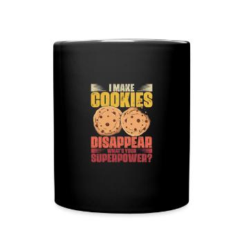 Retro Cookie Eating Superpower pour un fan de biscuits - Mug uni - noir - Devant