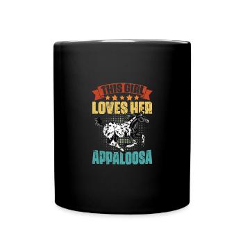 Vintage Appaloosa Horse Girl For A Spotted Appy - Full Colour Mug - black - Front