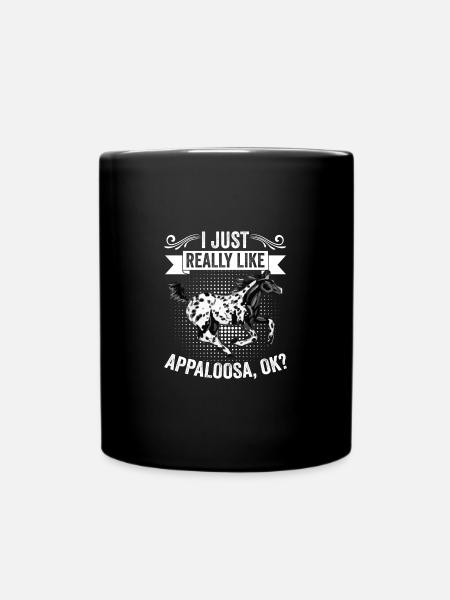 J’aime vraiment le cheval classique Appaloosa pour un - Mug uni - noir