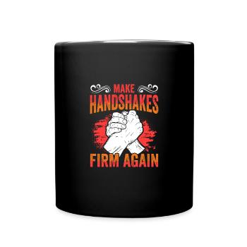 Funny Arm Wrestling Competition Make Handshakes - Tasse einfarbig - Schwarz - Vorne