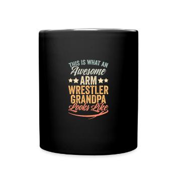 Bras de fer vintage grand-père pour un bras de fer - Mug uni - noir - Devant