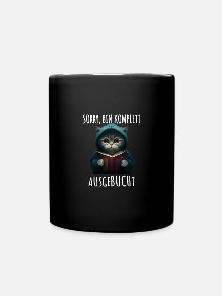 Chat avec livre Sorry bin Ausgebucht Bücherwurm - Mug uni - noir