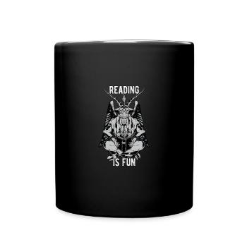 Baphomet Reading is Fun Bücher Lesen - Tasse einfarbig - Schwarz - Vorne