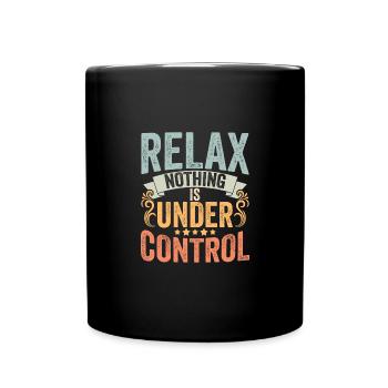 Retro Nothing Is Under Control For Sarcastic Yoga - Full Colour Mug - black - Front
