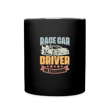 Pilote de course en formation Retro Car Race - Mug uni - noir - Devant