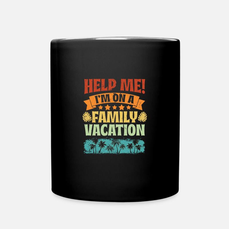 Beach Vacation Vibe Vintage Help Me I'm On A - Tasse einfarbig - Schwarz