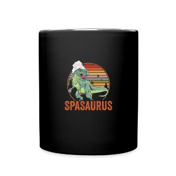 Funny Spasaurus Rex A Dinosaur Lover Relaxing Spa - Tasse einfarbig - Schwarz - Vorne