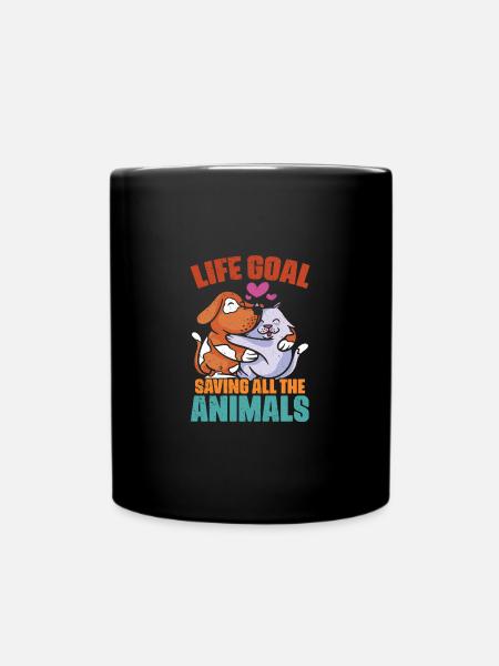 Vintage Life Goal Save All The Animals For Vet Med - Tasse einfarbig - Schwarz
