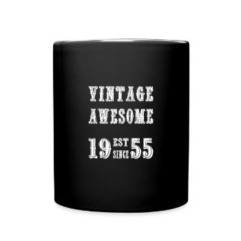 Vintage Awesome EST SINCE 1955 Birthday - Full Colour Mug - black - Front