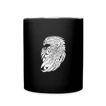 Aigle dans le style de plumes tribales de tatouage vintage - Mug uni - noir - Devant