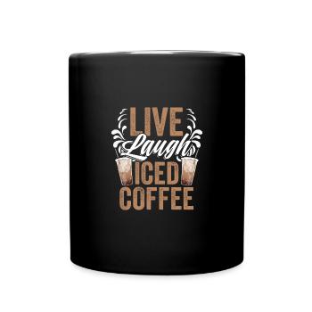 Live Rire Barista de café glacé génial pour un - Mug uni - noir - Devant