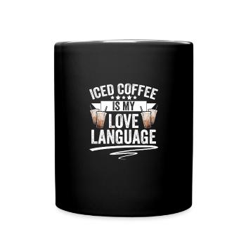 Drôle de café glacé est ma langue d’amour Café glacé - Mug uni - noir - Devant