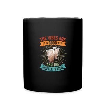 Vintage The Vibes Are Good And The Coffee Is Iced - Full Colour Mug - black - Front