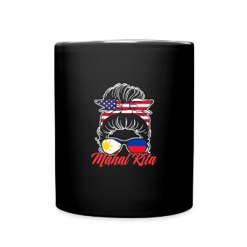 Mahal Kita Messy Bun Awesome Filipina Girl For Fil - Full Colour Mug - black - Front
