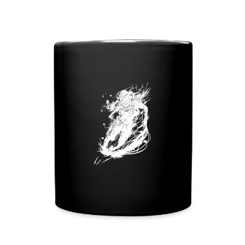Vintage Astronaut in Unendlichkeit - Tasse einfarbig - Schwarz - Vorne