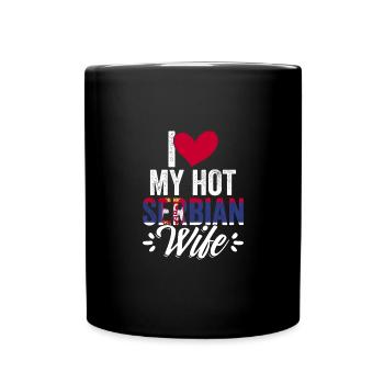 Awesome I Love My Hot Serbian Wife For Srbija - Tasse einfarbig - Schwarz - Vorne
