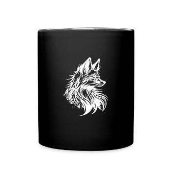Little Cunning Fox Portrait Tattoo Ink - Full Colour Mug - black - Front