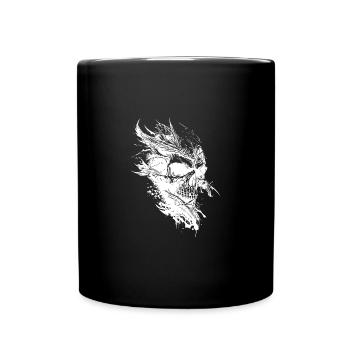 Vintage Creepy Tattoo Skull - Full Colour Mug - black - Front