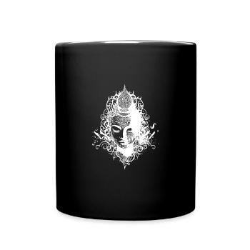 Meditating Buddha Portrait Spiritual Nature - Full Colour Mug - black - Front