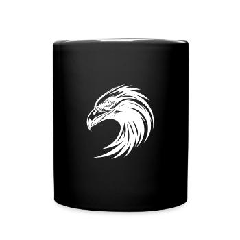 Elegantes Tribal Adler Logo in Tattoo Style - Tasse einfarbig - Schwarz - Vorne