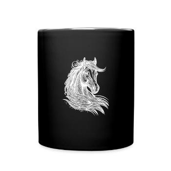 Portrait élégant de juments avec crinière dans le vent - Mug uni - noir - Devant