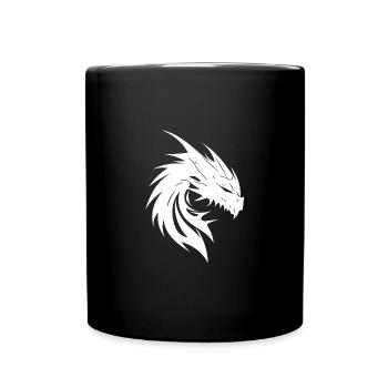 Grimmiger Monster Drache Tattoo Style - Tasse einfarbig - Schwarz - Vorne