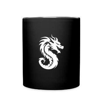 Gefährliches Tattoo Monster Drache Style - Tasse einfarbig - Schwarz - Vorne