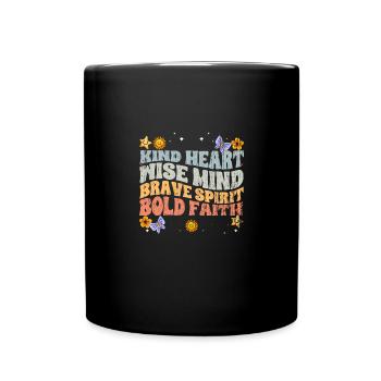Vintage Empathie Enfant Coeur Sage Courageux - Mug uni - noir - Devant