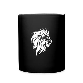 Evil Lion Head Tattoo Style Elegant Mane - Mug uni - noir - Devant