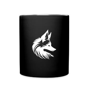 Mignon mignon Fox Tattoo Style de portrait - Mug uni - noir - Devant