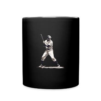 Baseball player with baseball bat - Full Colour Mug - black - Front