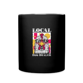 Vintage Local Egg Dealer Chicken Farming Chicken - Full Colour Mug - black - Front